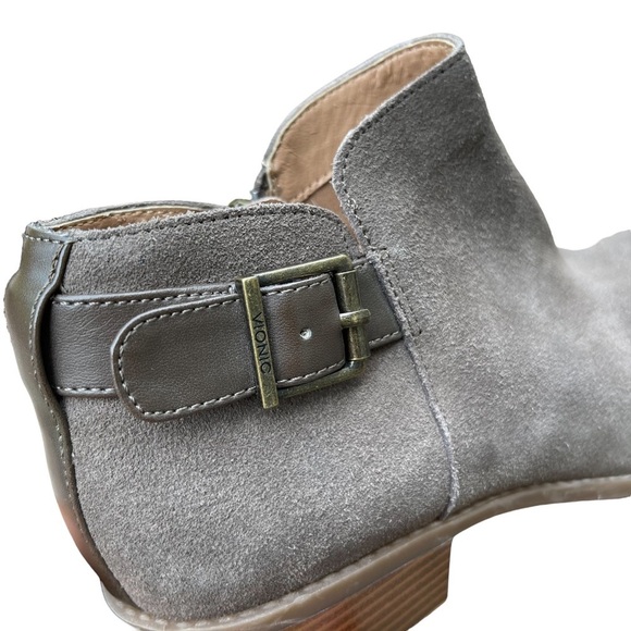 Vionic Taupe ‎ Suede Strap Buckle Bootie/ Ankle Boots Size: 6.5 - Picture 6 of 11